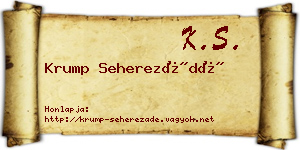 Krump Seherezádé névjegykártya